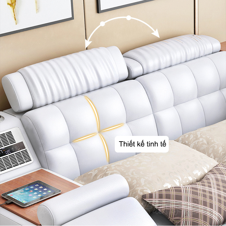 GIƯỜNG MASSAGE BỌC DA ĐA CÔNG NĂNG NVA81 - Ảnh 2