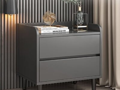 Tủ kệ đầu giường 2 ngăn kéo có chân gỗ đẹp TAP04