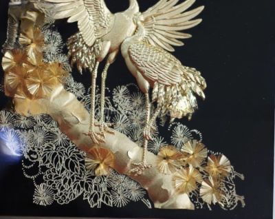 Tranh Tùng Hạc Diên Niên Dát Vàng - Ảnh 2